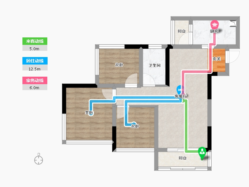 四川省-成都市-蓝光圣菲悦城-59.98-户型库-动静线