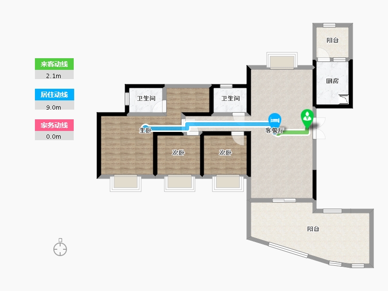 四川省-宜宾市-泰然长江大院-110.03-户型库-动静线