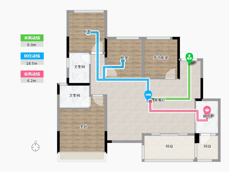 四川省-南充市-泽科凌云御府-102.46-户型库-动静线