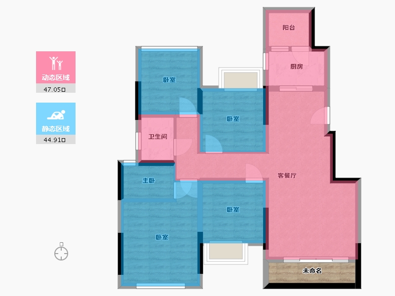 四川省-南充市-丽都国际-85.17-户型库-动静分区