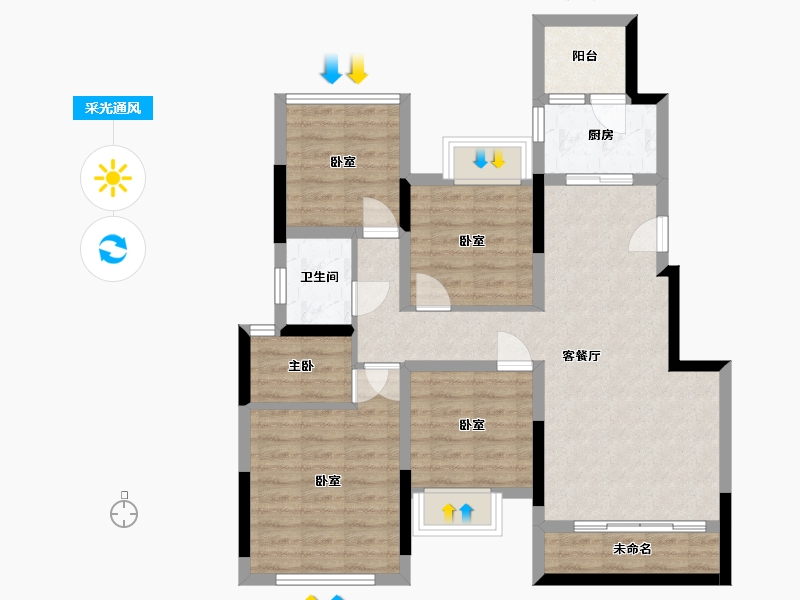 四川省-南充市-丽都国际-85.17-户型库-采光通风