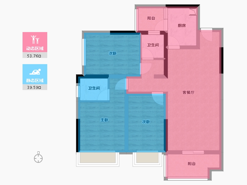 四川省-巴中市-置信城壹号院-81.65-户型库-动静分区