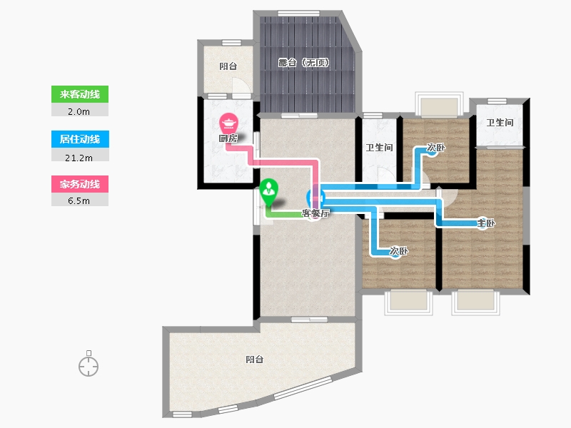 四川省-宜宾市-泰然长江大院-126.47-户型库-动静线