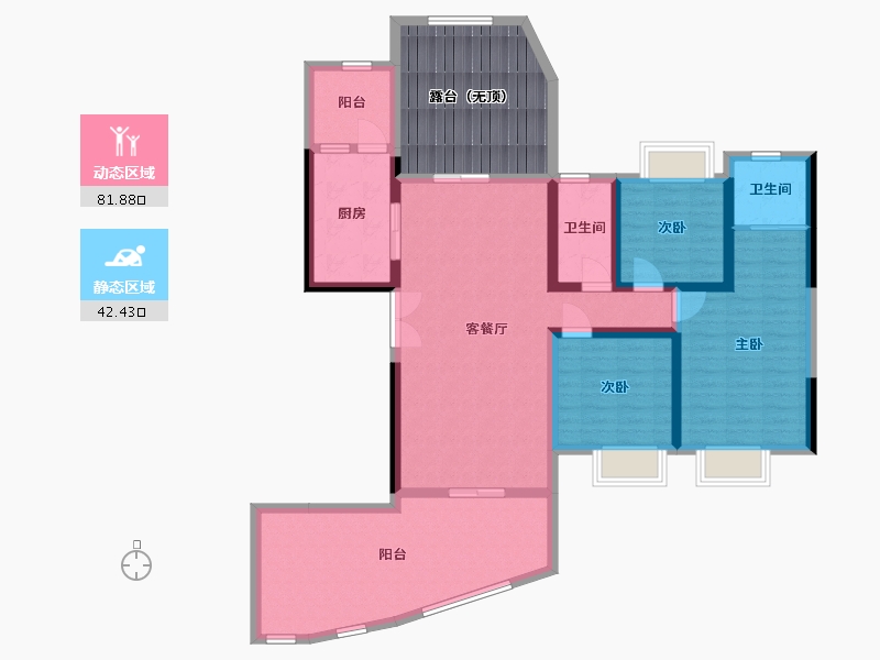 四川省-宜宾市-泰然长江大院-126.47-户型库-动静分区