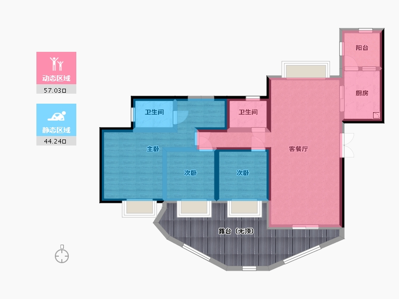 四川省-宜宾市-泰然长江大院-112.87-户型库-动静分区