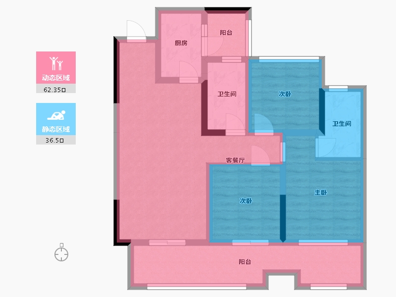 四川省-巴中市-置信城壹号院-86.49-户型库-动静分区