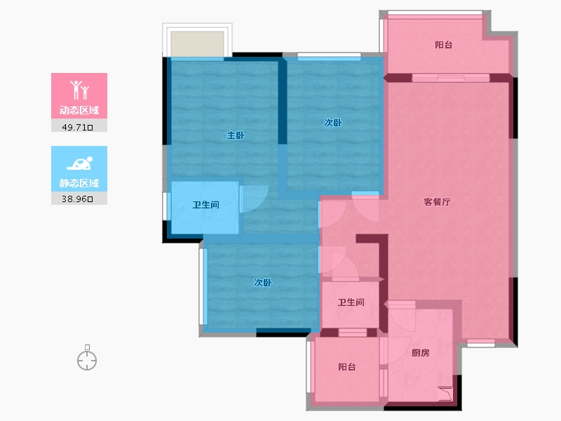 四川省-巴中市-置信城壹号院-77.50-户型库-动静分区