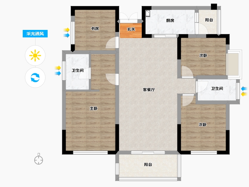 四川省-成都市-龙城半岛-100.15-户型库-采光通风