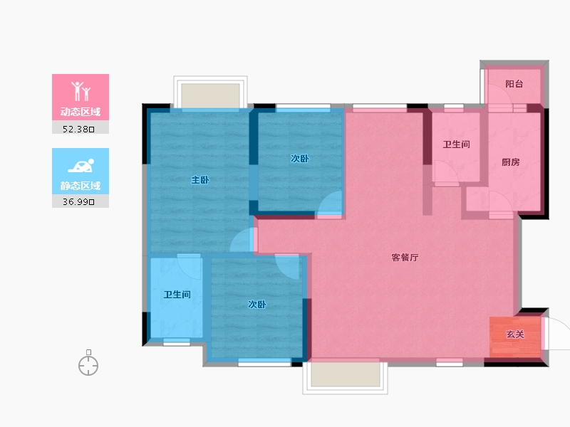 四川省-成都市-龙城半岛-79.30-户型库-动静分区