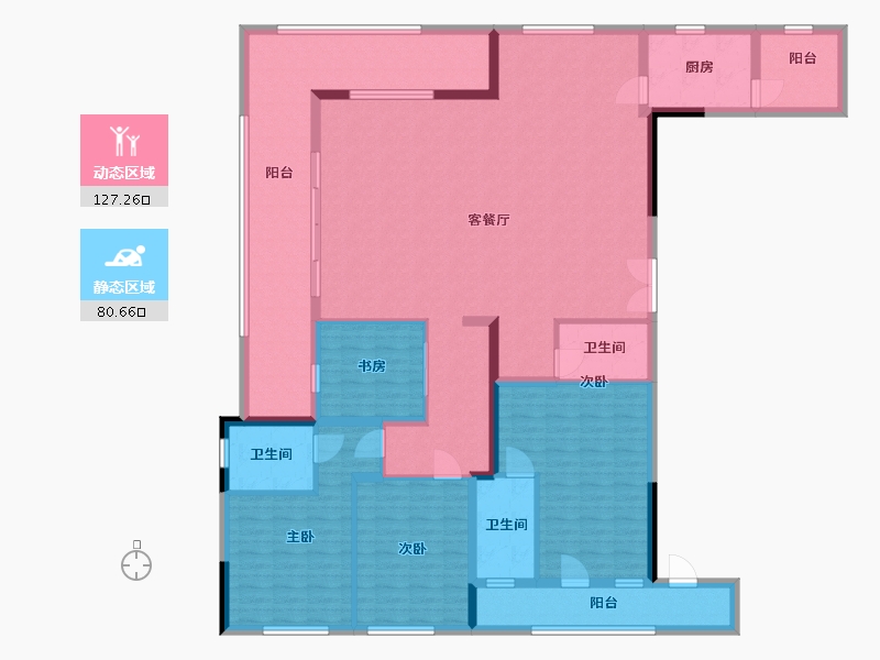 四川省-宜宾市-恒旭铜雀台-188.56-户型库-动静分区