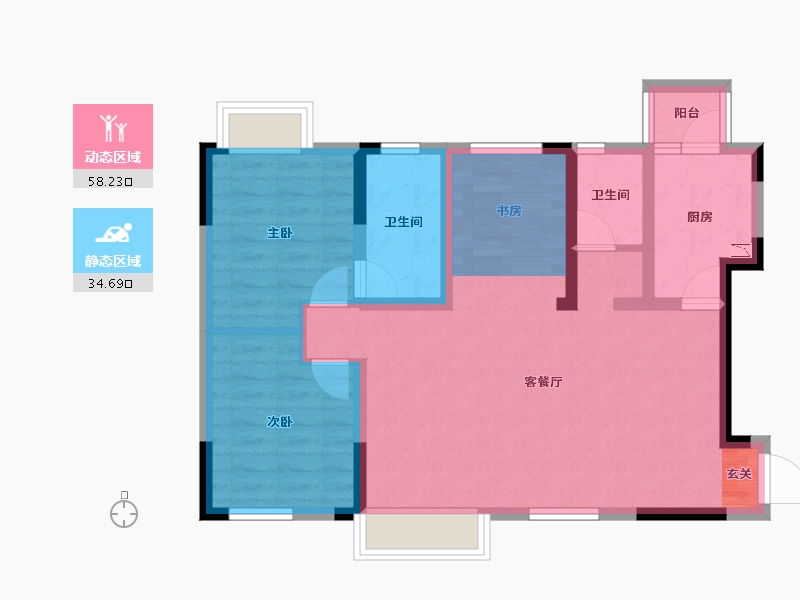 四川省-成都市-龙城半岛-77.05-户型库-动静分区