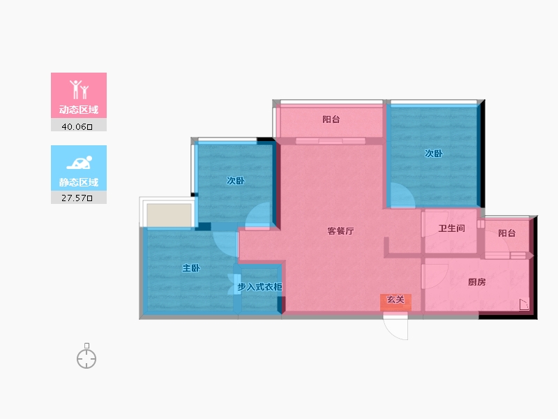 四川省-成都市-蓝光圣菲悦城-59.04-户型库-动静分区