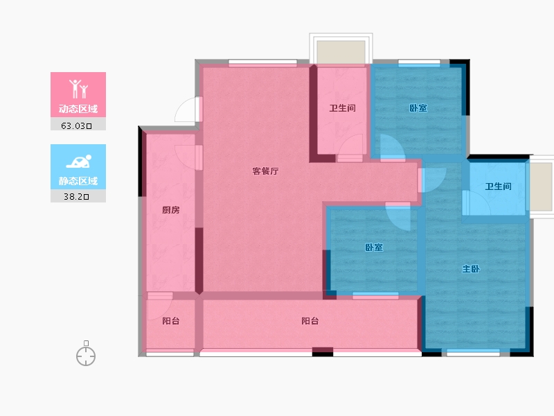 四川省-遂宁市-远升凤凰城-87.97-户型库-动静分区