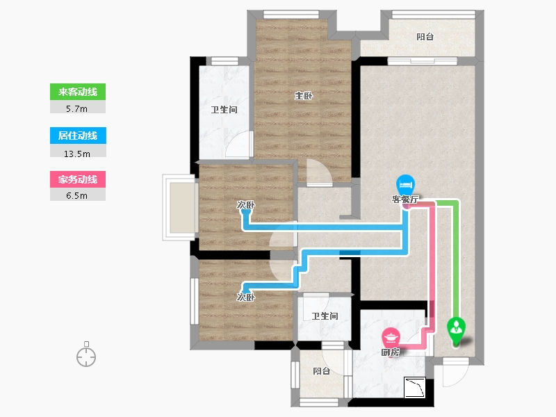 四川省-绵阳市-绵阳CBD万达广场观澜-78.00-户型库-动静线