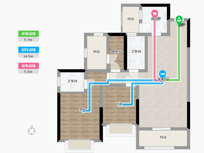 四川省-宜宾市-海上明月·南院-84.58-户型库-动静线