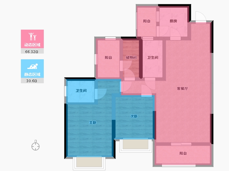 四川省-宜宾市-海上明月·南院-84.58-户型库-动静分区