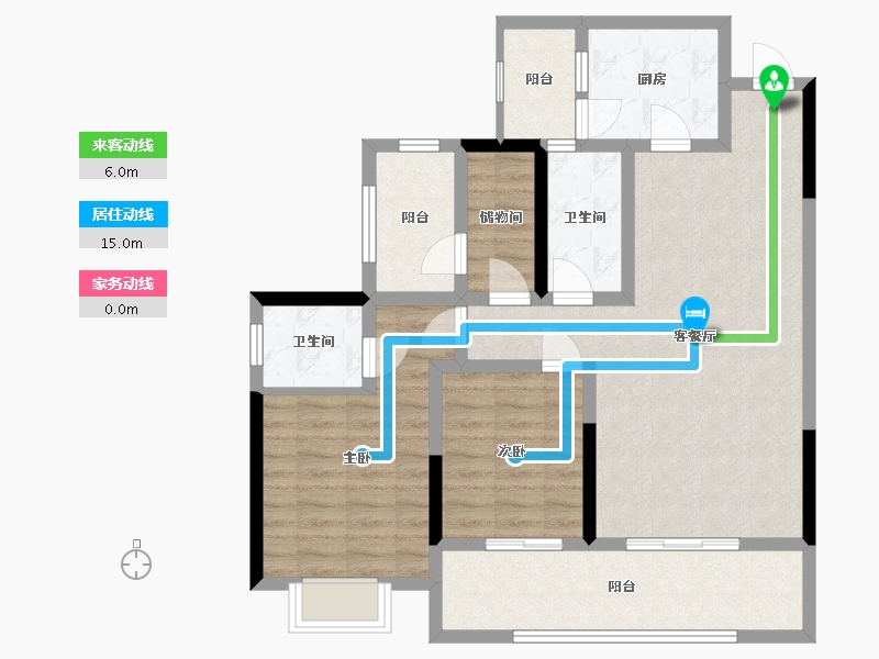 四川省-宜宾市-海上明月·南院-93.22-户型库-动静线