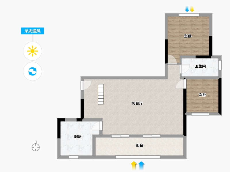 四川省-宜宾市-泷门-87.50-户型库-采光通风