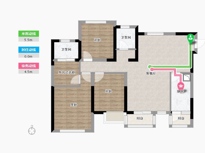 四川省-绵阳市-绵阳CBD万达广场观澜-85.02-户型库-动静线