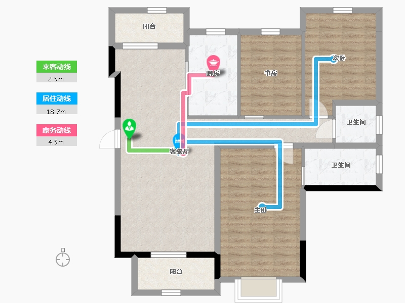 四川省-成都市-汉嘉国际社区-98.67-户型库-动静线