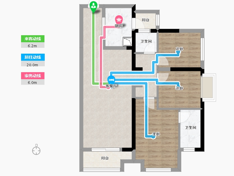 四川省-绵阳市-绵阳CBD万达广场观澜-79.35-户型库-动静线