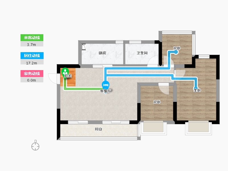 四川省-成都市-蓝光圣菲悦城-66.53-户型库-动静线