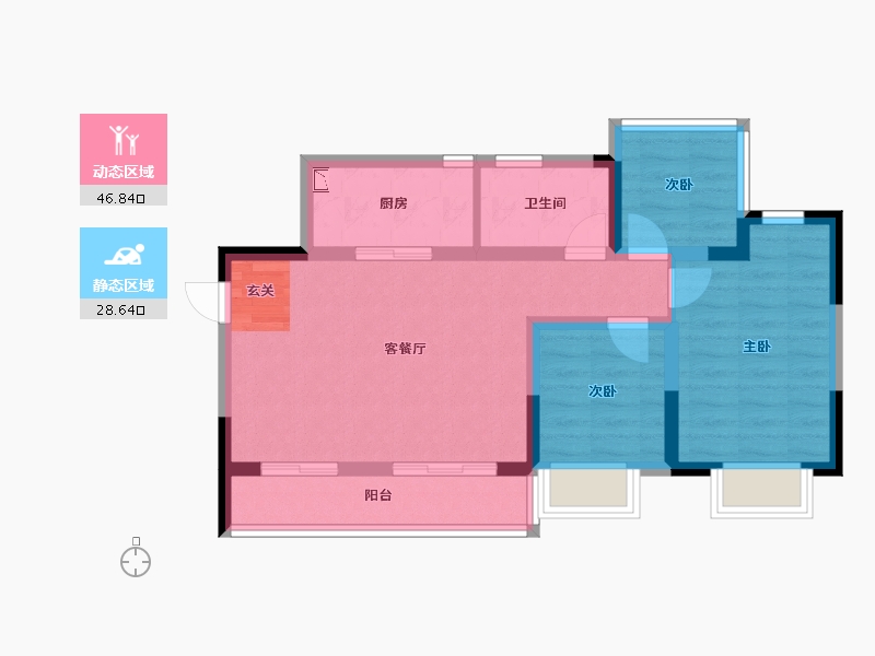 四川省-成都市-蓝光圣菲悦城-66.53-户型库-动静分区