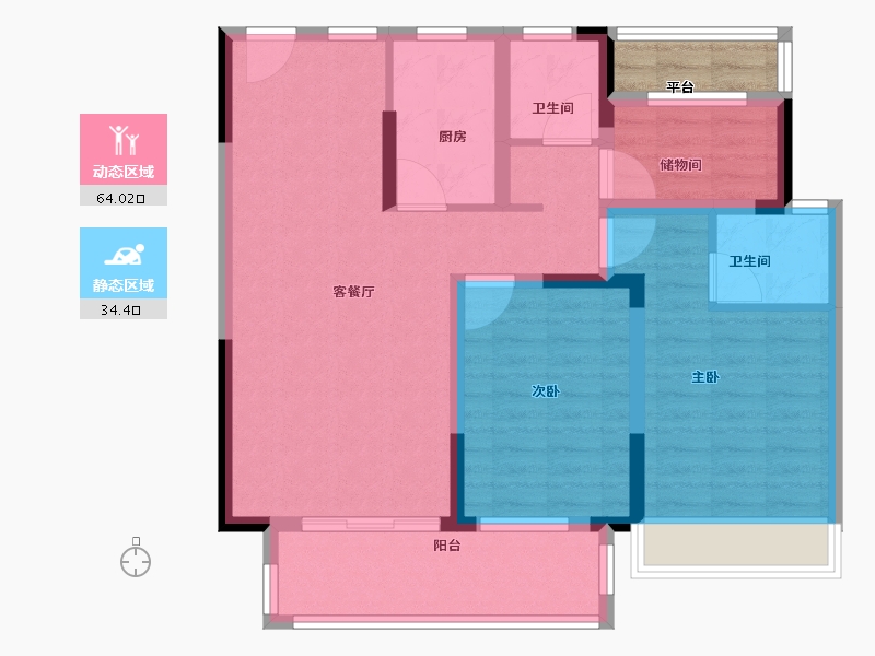 安徽省-宿州市-国建院子-90.01-户型库-动静分区