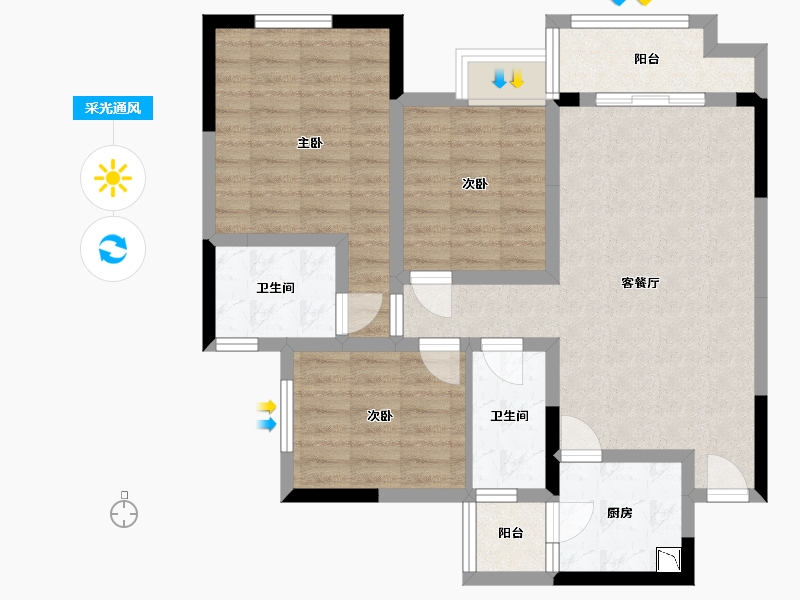 四川省-巴中市-江南尚城二期-82.03-户型库-采光通风