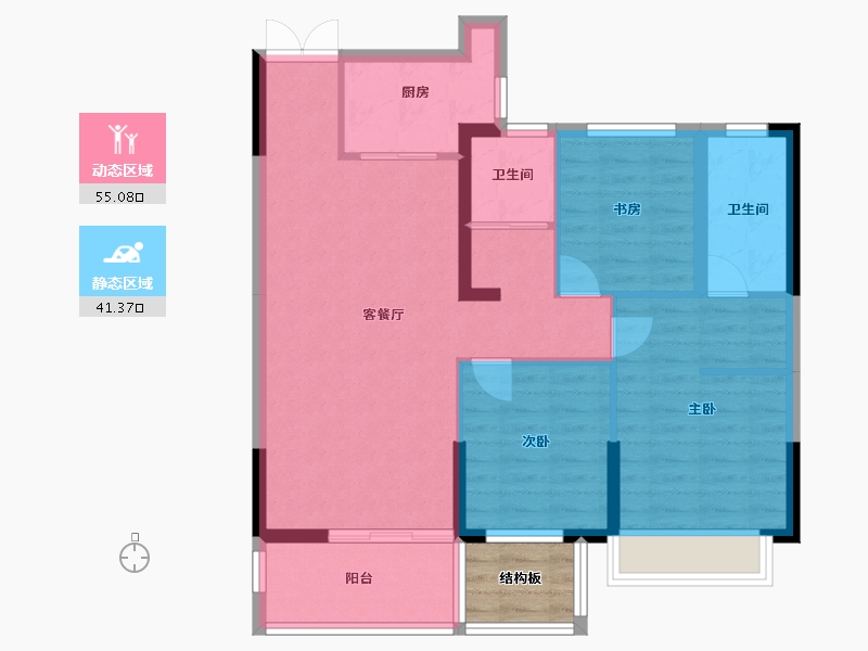 广西壮族自治区-桂林市-文源学府-89.96-户型库-动静分区