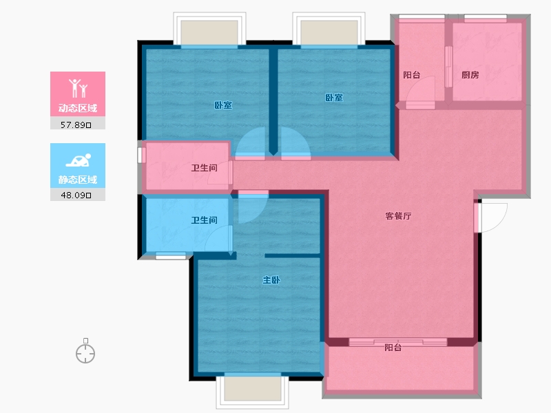 四川省-成都市-杜鹃城千万间-94.01-户型库-动静分区