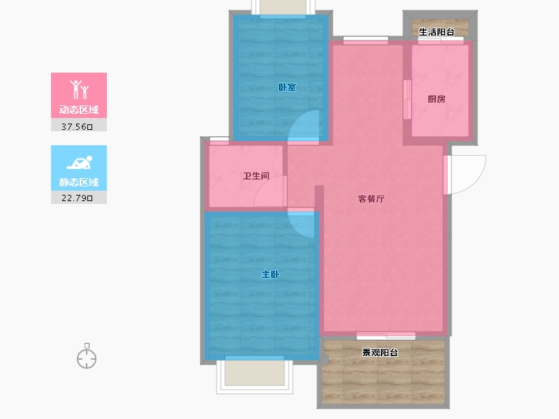 四川省-成都市-杜鹃城千万间-60.96-户型库-动静分区