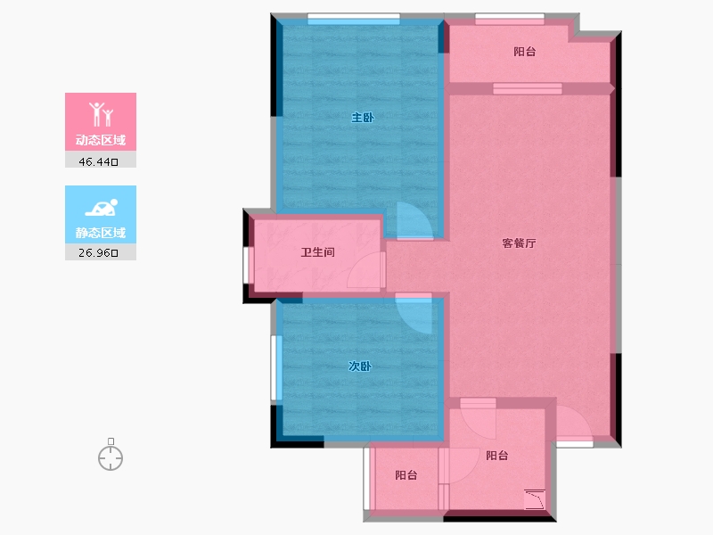 四川省-巴中市-江南尚城二期-64.35-户型库-动静分区