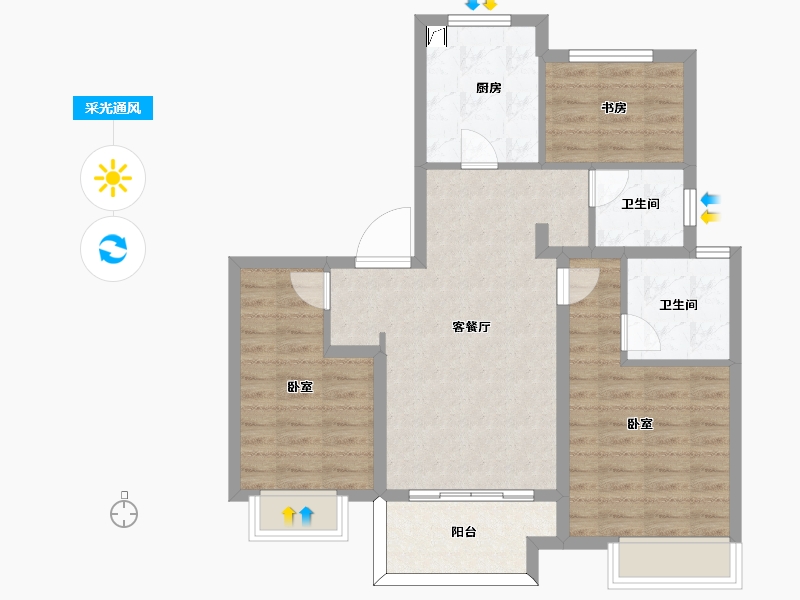 上海-undefined-依云湖-78.00-户型库-采光通风