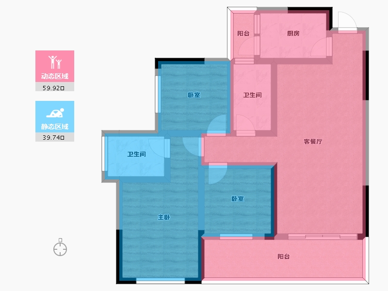 四川省-遂宁市-远升凤凰城-87.28-户型库-动静分区