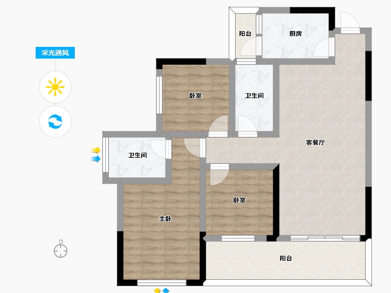 四川省-遂宁市-远升凤凰城-87.28-户型库-采光通风