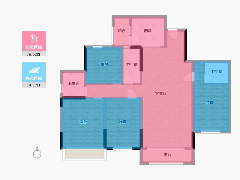 四川省-巴中市-泽尧壹品-109.15-户型库-动静分区