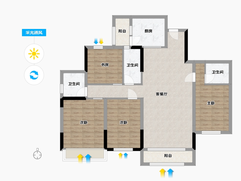 四川省-巴中市-泽尧壹品-109.15-户型库-采光通风