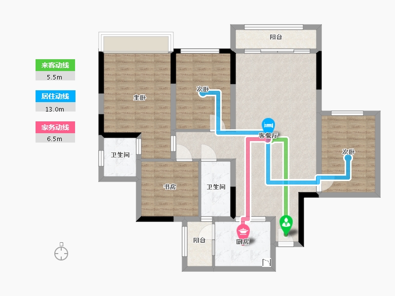 四川省-巴中市-泽尧壹品-104.13-户型库-动静线