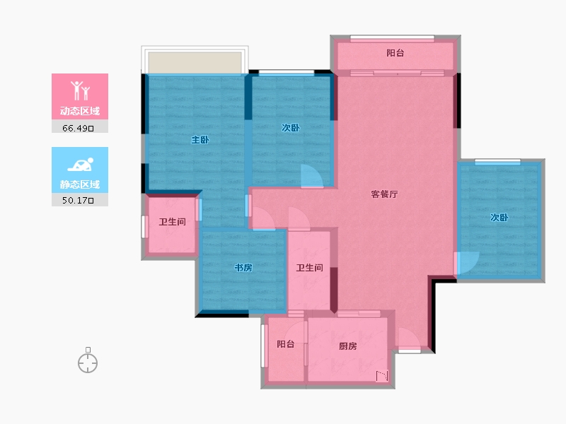 四川省-巴中市-泽尧壹品-104.13-户型库-动静分区