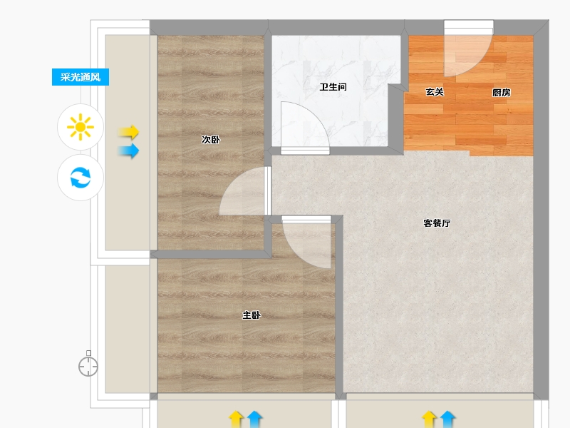 四川省-成都市-万科翡翠公园SOHO-33.68-户型库-采光通风