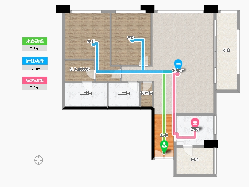 四川省-成都市-重庆来福士住宅-127.55-户型库-动静线