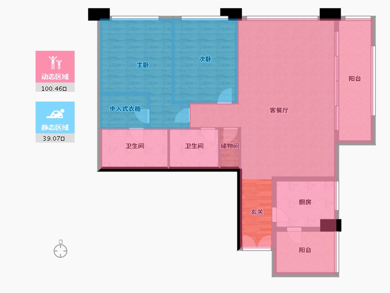 四川省-成都市-重庆来福士住宅-127.55-户型库-动静分区