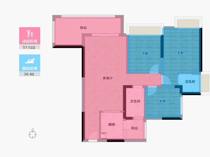 四川省-绵阳市-同立·中央23街区-82.24-户型库-动静分区