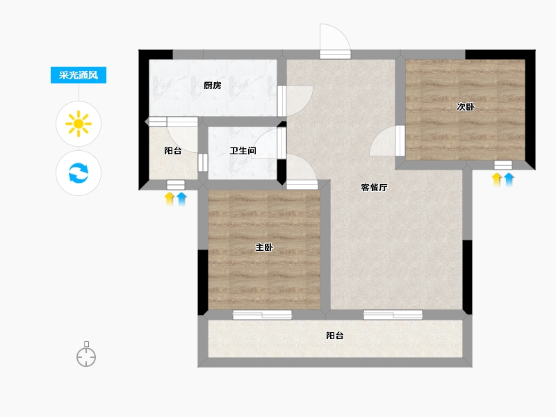 四川省-宜宾市-装备城丽晶港-53.50-户型库-采光通风