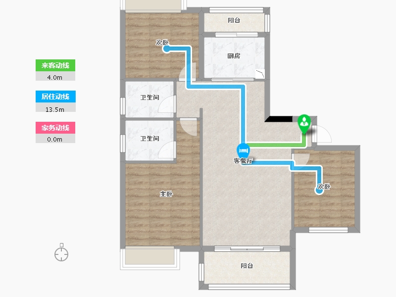 四川省-绵阳市-同立·中央23街区-90.03-户型库-动静线