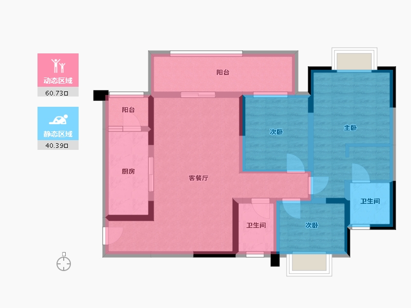 四川省-巴中市-国力江湾城-89.08-户型库-动静分区