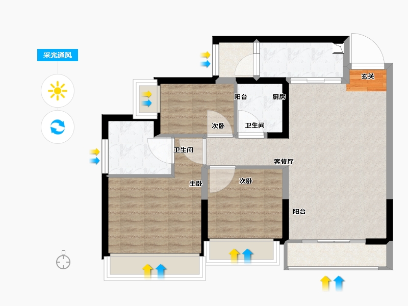 广西壮族自治区-柳州市-金科星辰-77.77-户型库-采光通风