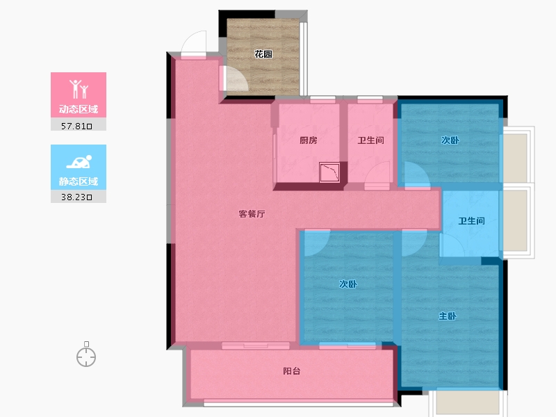 四川省-绵阳市-同立·中央23街区-90.29-户型库-动静分区