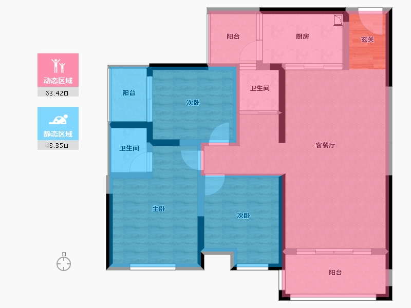 广西壮族自治区-桂林市-泰安独秀天下-95.16-户型库-动静分区